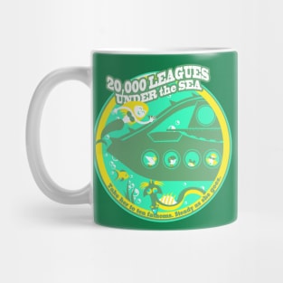 20,000 Leagues Under the Sea (bright green, yellow, teal) Mug
